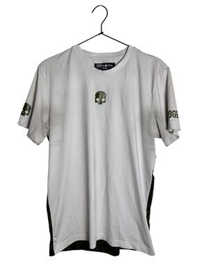 Hydrogen Tennis Panther Tech Tee Olive Green Leopard Back Skull Shirt